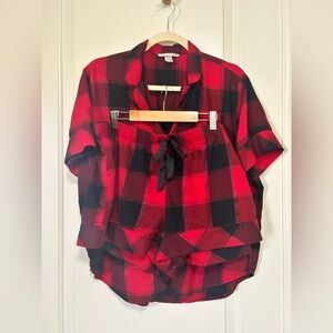 ❤️💤🖤 Victoria's Secret Red & Black Buffalo Check Plaid Short Pajama Set ❤️💤🖤